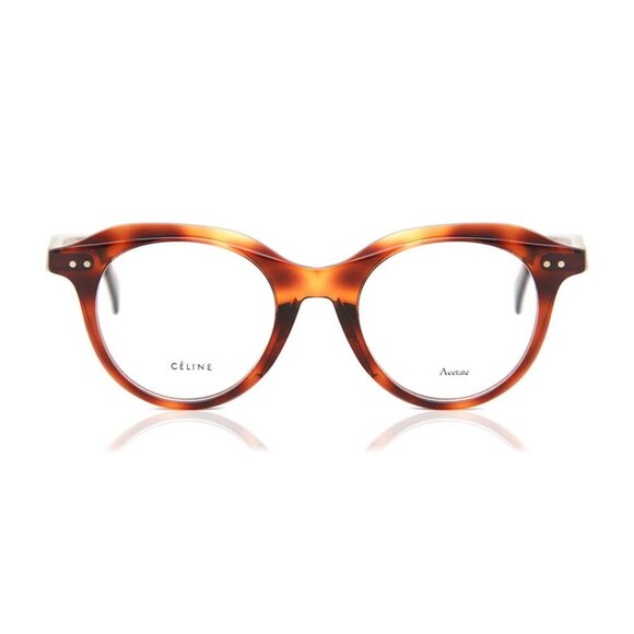 NEW CELINE CL41458 086 EYEGLASSES HAVANA ROUND UNISEX CELINE EYEWEAR - Picture 1 of 3